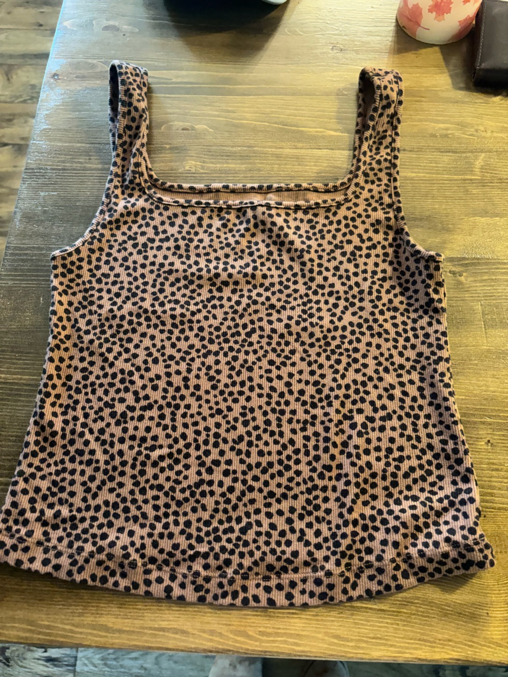 Old Navy Brown and Black Leopard-Print Ribbed Tank